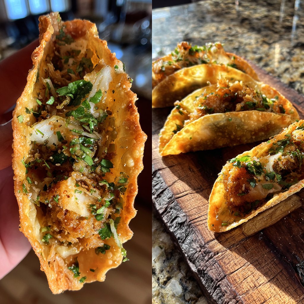 Crispy Chicken Wonton Tacos