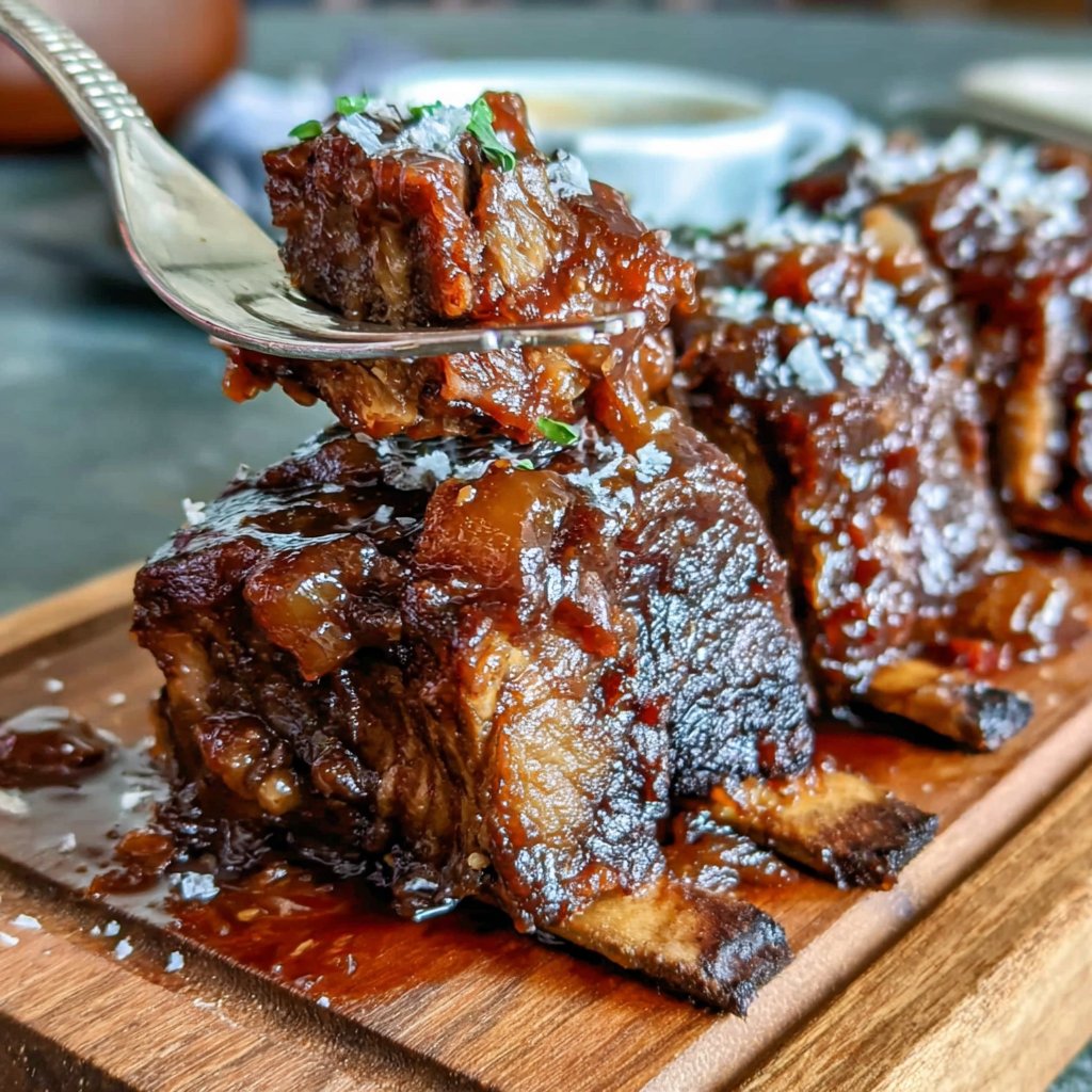 Bourbon-Peach Glazed Short Ribs