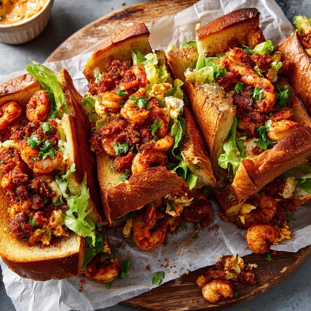 Spicy Crawfish Po' Boy Sandwiches