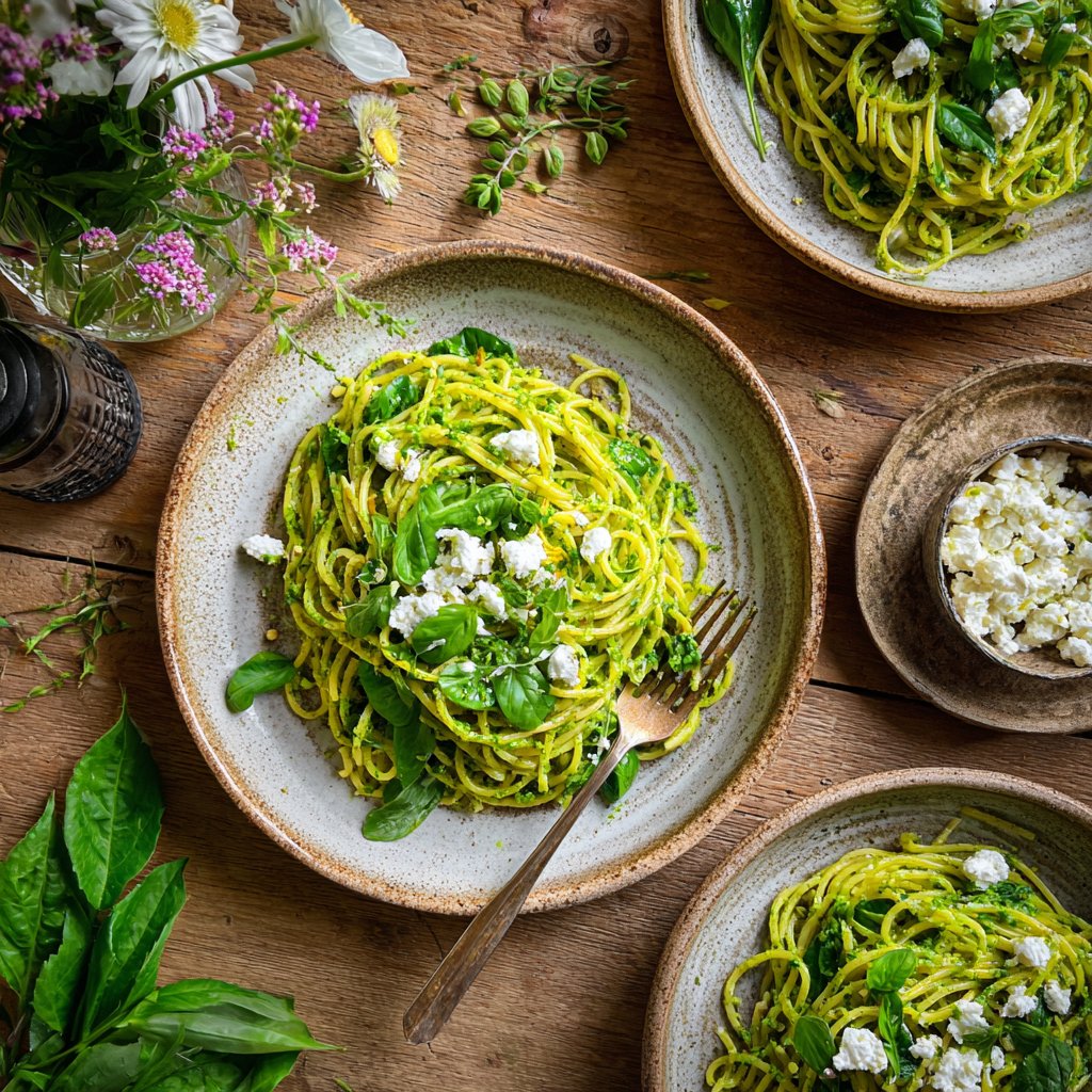 Spring Spinach Pasta with Feta