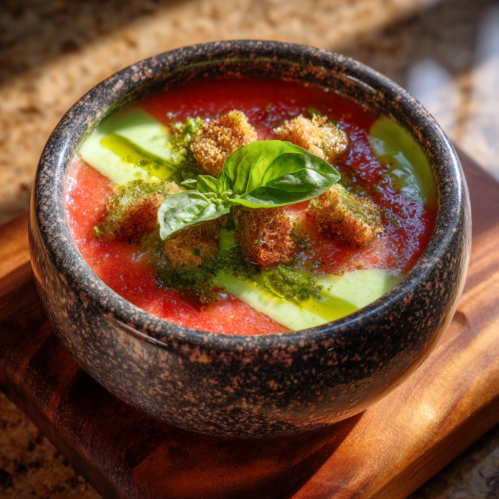 Chilled Tomato and Cucumber Gazpacho